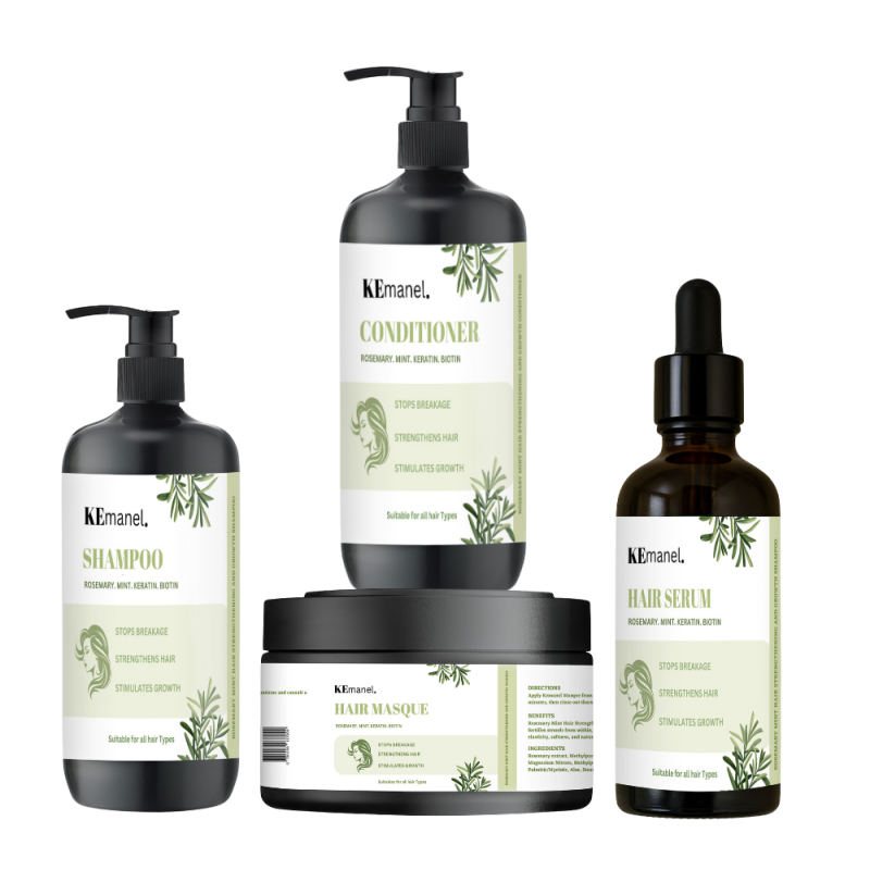 Rosemary Mint Keratin Biotin Shampoo, Conditioner, Serum & Masque-Hair Growth Set